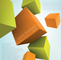 创意 马年/3D立体几何图形创意设计矢量