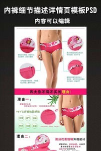 淘宝<em>天猫内裤</em>内衣细节描述详情页模板下载(图