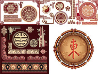 古典中式花纹花边矢量图图片