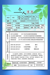 标准毕业生个人简历模板图片