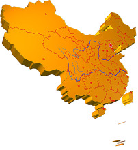 中国地图玻璃质感沙盘模型图片