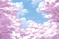 天空手绘壁画图片