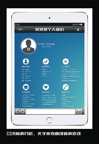 扁平化ipad微信对话个人求职简历模板下载(图片编号:)图片