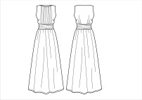 生产工艺单连衣裙设计cdr款式图模板下载(图片