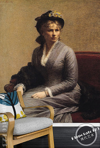 世界名画戴帽子纱裙子欧洲贵妇古典人物油画高