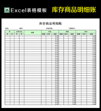 库存商品明细账excel模板