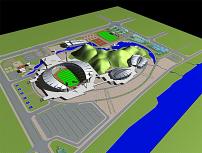 体育场CAD平面图附效果图