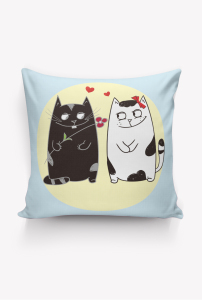 卡通手绘情侣长颈鹿抱枕靠垫图案模板下载(图