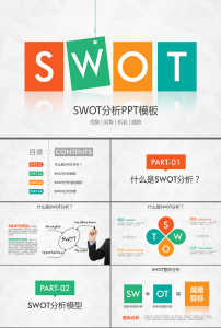 SWOT分析ppt模板企业案例模型分析法