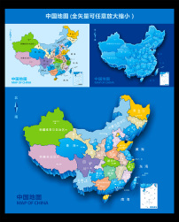矢量中国地图展板图片