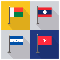 国旗国家旗帜旗子韩国意大利印度中国蒙古(图