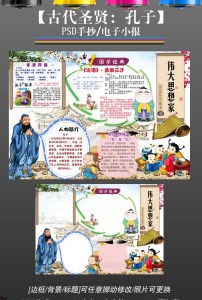 古代圣贤孔子论语国学经典手抄报小报图片