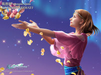 梦幻 蓝色海底、海豚 梦幻动漫桌面背景模板下