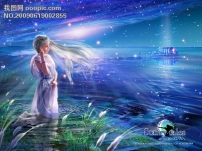 梦幻 蓝色海底、海豚 梦幻动漫桌面背景模板下