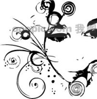 古代女性头像矢量图片