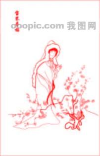 2钗 剪纸 宝钗扑蝶模板下载(图片编号:519666)